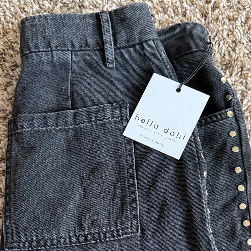 Bella Dahl Black Wide-Leg Jeans with Silver Stud Trim - Picture 2 of 3